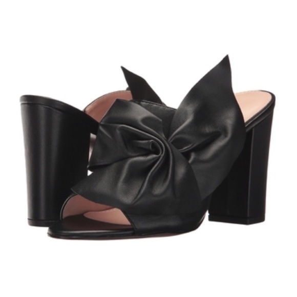 Avec Les Filles Shoes - Avec Les Filles Marie Black Bow Open Toe Heels
